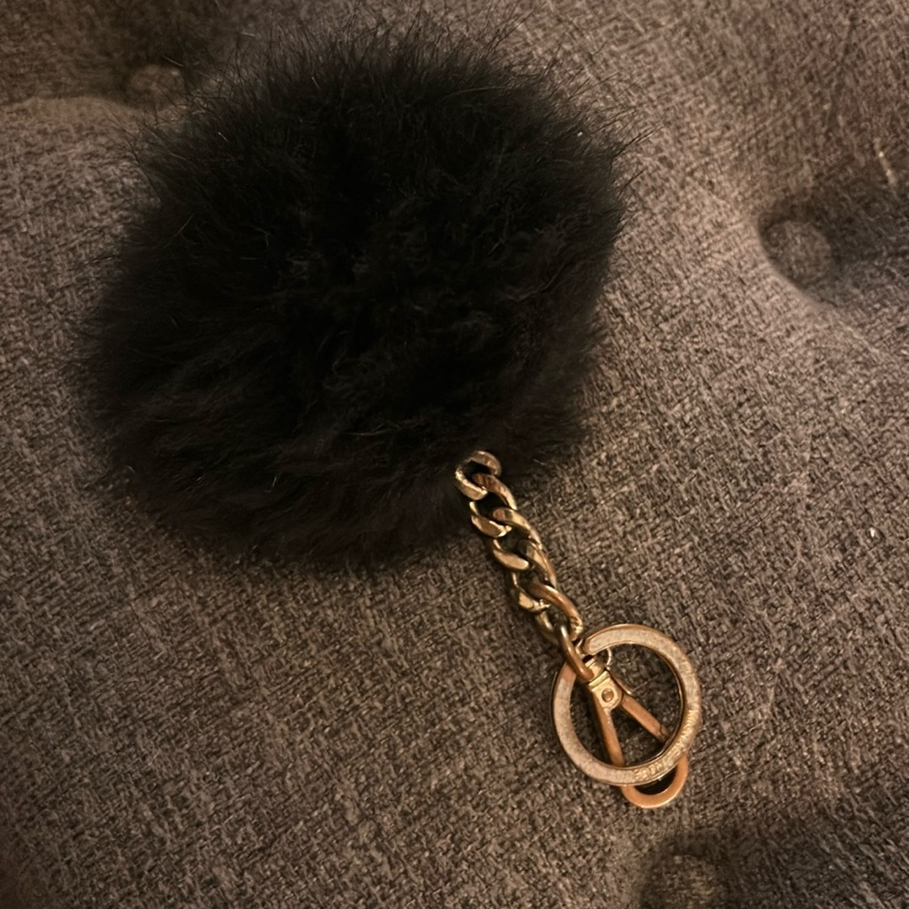 Michael Kors black poof key chain